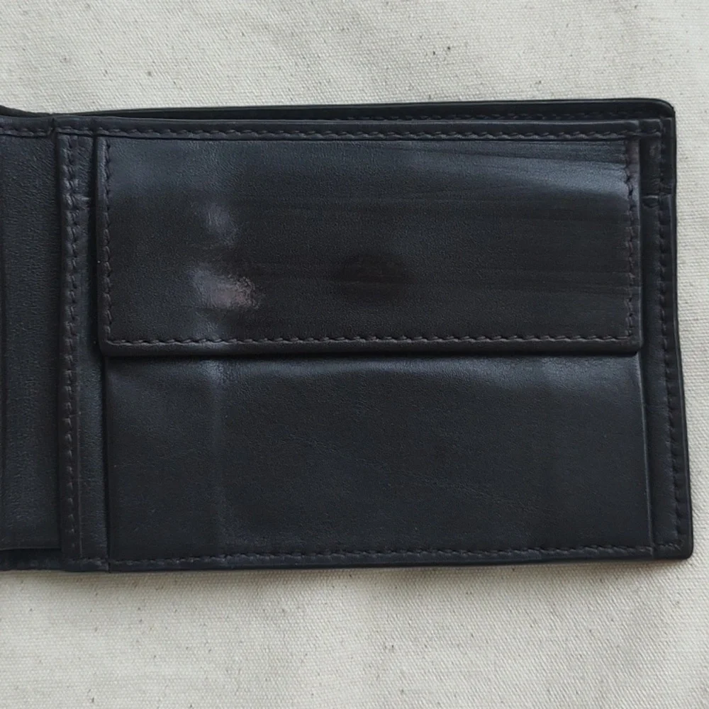 GUCCI Brown Leather MICRO GUCCISSIMA GG embossed Bi-fold wallet USED